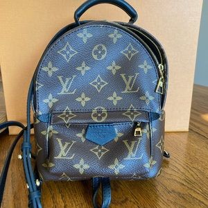 Louis Vuitton Mini Palm Springs Backpack Bag in Monogram Canvas w Black